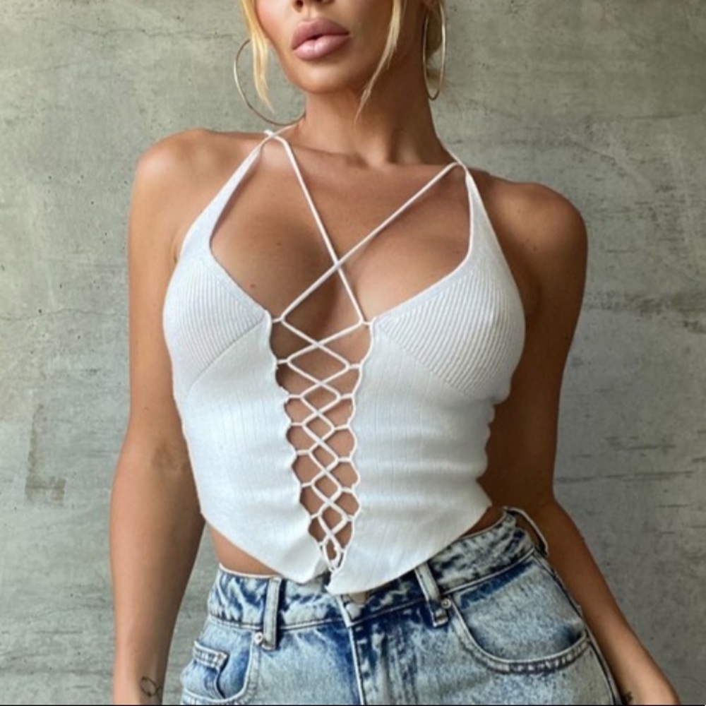 White strap up top